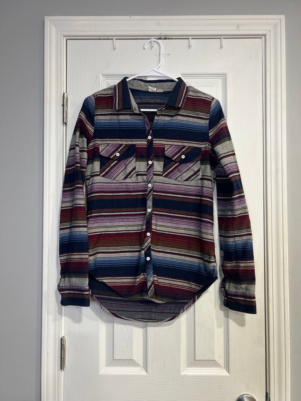 ROXY Campsite Striped Button Down Shirt Small